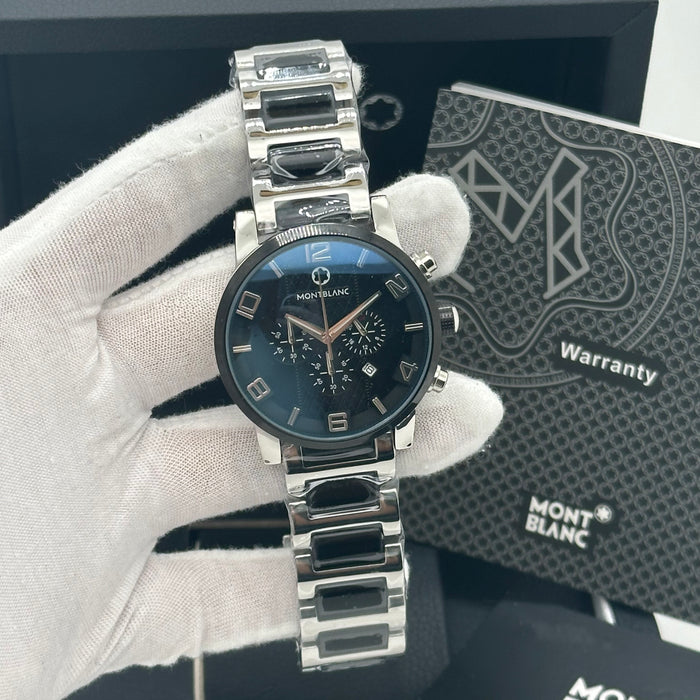 Montblanc Timewalker Chronograph – Black Dial with Stainless Steel Bracelet