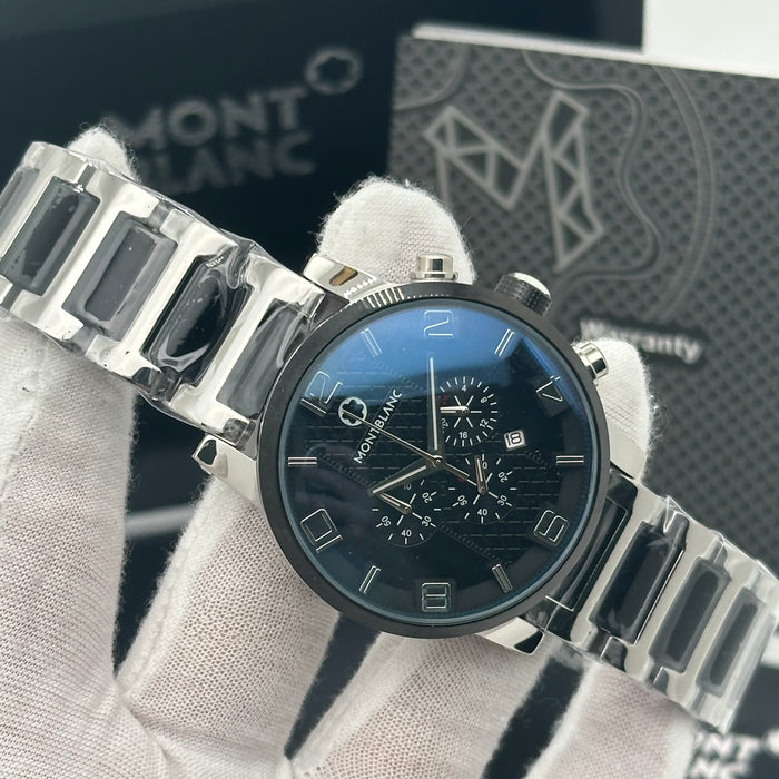 Montblanc Timewalker Chronograph – Black Dial with Stainless Steel Bracelet