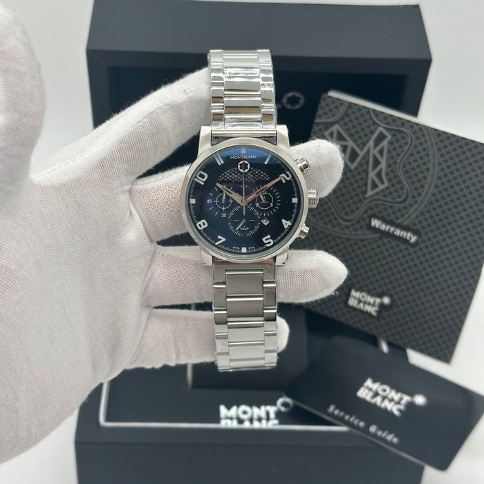 Montblanc TimeWalker Flyback Chronograph – Black Dial & Stainless Steel Bracelet