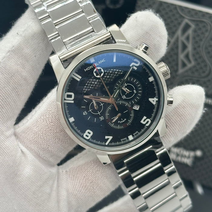 Montblanc TimeWalker Flyback Chronograph – Black Dial & Stainless Steel Bracelet