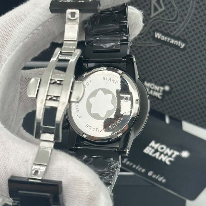 Montblanc Urban Spirit Chronograph – Midnight Blue Dial & Black Steel Bracelet