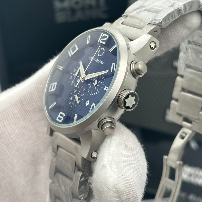 Montblanc Heritage Chronograph – Silver Steel with Blue Dial