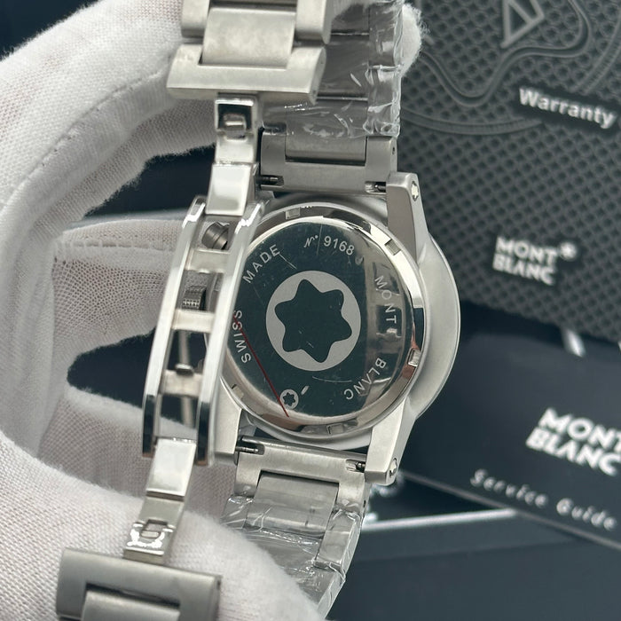 Montblanc Heritage Chronograph – Silver Steel with Blue Dial