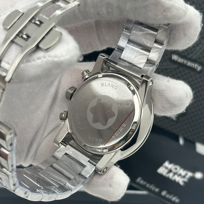 Montblanc Star Chronograph – Silver Dial with Polished Steel Bracelet