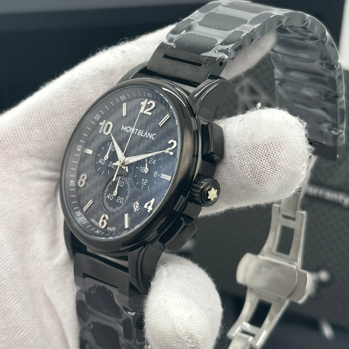 Montblanc Heritage Chronograph – Black Smoke Dial with Gunmetal Bracelet