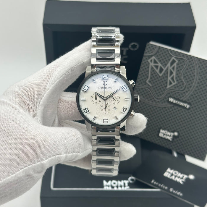 Montblanc Silver Ice Chronograph – Polished Steel Bracelet