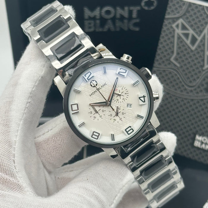 Montblanc Silver Ice Chronograph – Polished Steel Bracelet
