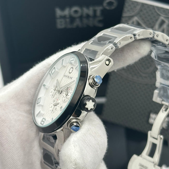 Montblanc Silver Ice Chronograph – Polished Steel Bracelet