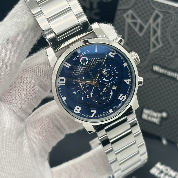 Montblanc Timewalker Chronograph – Blue Dial with Steel Bracelet