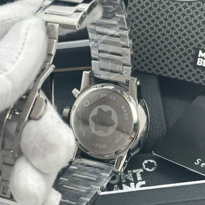 Montblanc Timewalker Chronograph – Blue Dial with Steel Bracelet