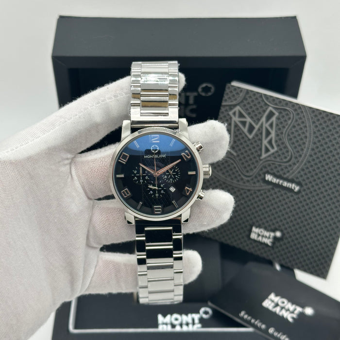 Montblanc TimeWalker Chronograph – Black Dial & Steel Bracelet