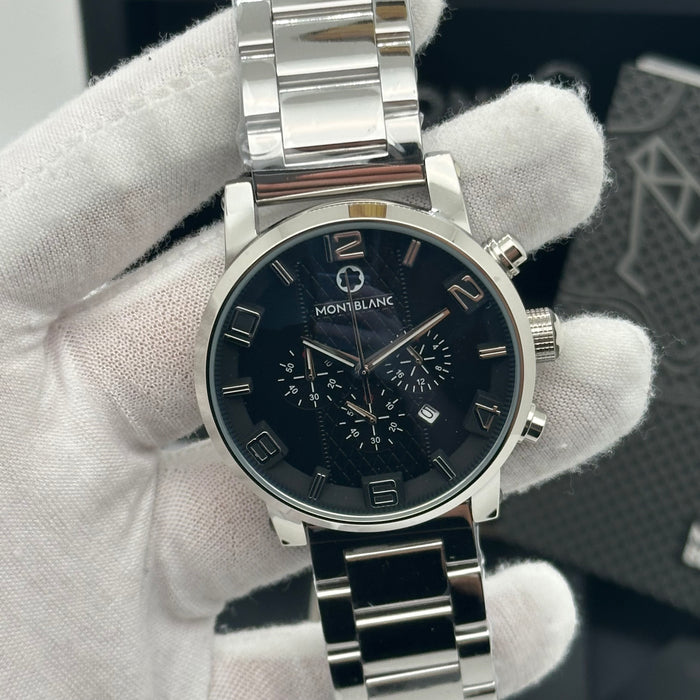 Montblanc TimeWalker Chronograph – Black Dial & Steel Bracelet