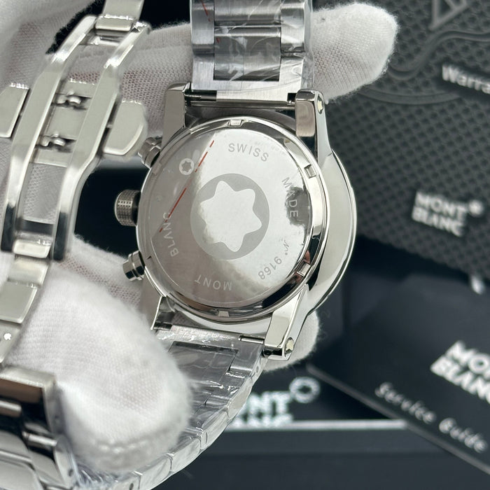 Montblanc TimeWalker Chronograph – Black Dial & Steel Bracelet