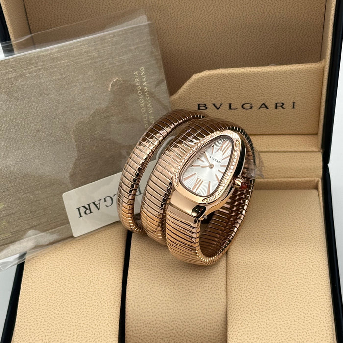 Bvlgari Serpenti Watch 35mm Rose Gold White Dial