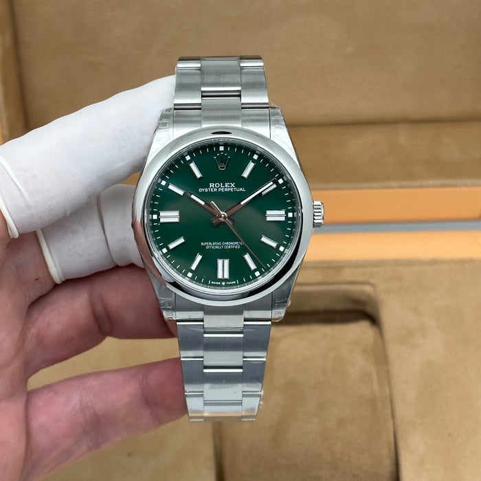 Rolex Oyster Perpetual Green Dial 41mm – Swiss Super Clone 1:1