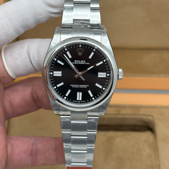 Rolex Oyster Perpetual Black Dial 41mm – Swiss Super Clone 1:1