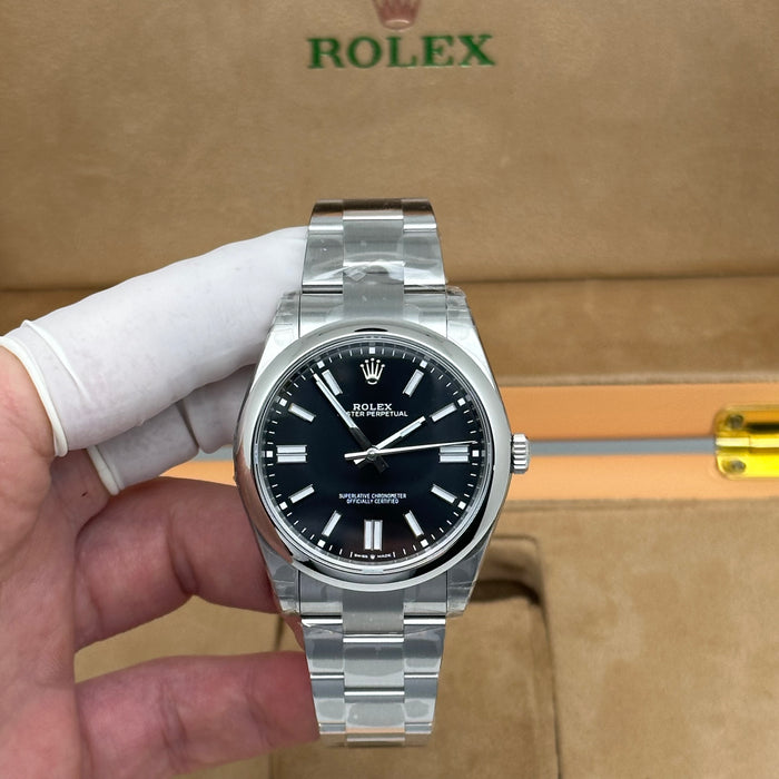 Rolex Oyster Perpetual Black Dial 41mm – Swiss Super Clone 1:1