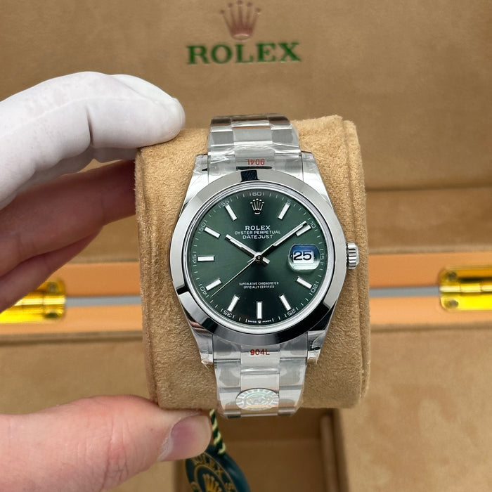 Rolex Datejust 41 Green Dial Smooth Bezel – Swiss Super Clone 1:1