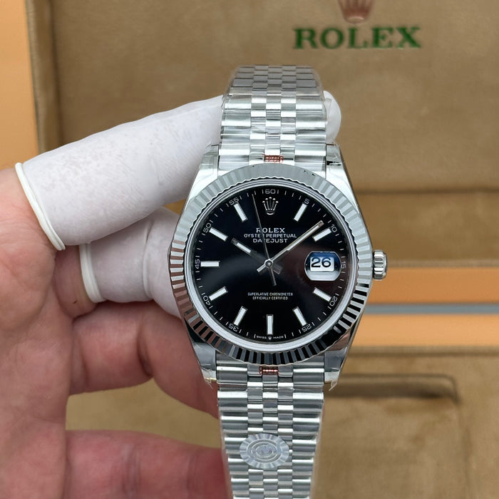 Rolex Datejust 41 Black Dial Fluted Bezel Jubilee – Swiss Super Clone 1:1