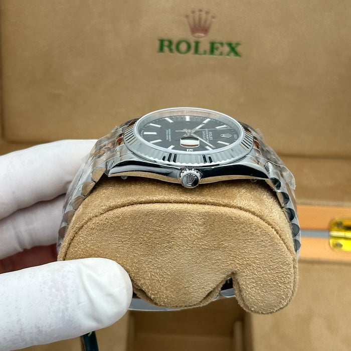 Rolex Datejust 41 Black Dial Fluted Bezel Jubilee – Swiss Super Clone 1:1
