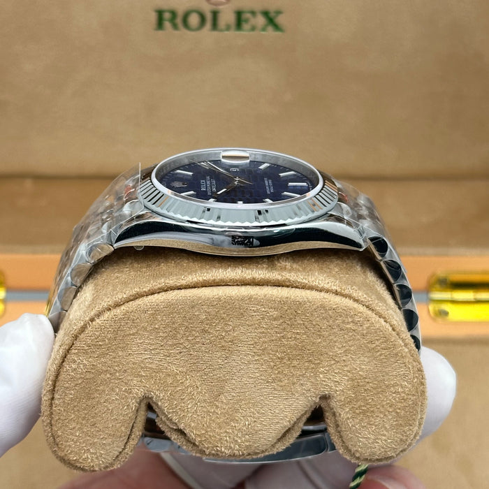 Rolex Datejust 41 Blue Motif Dial Fluted Bezel Jubilee – Swiss Super Clone 1:1