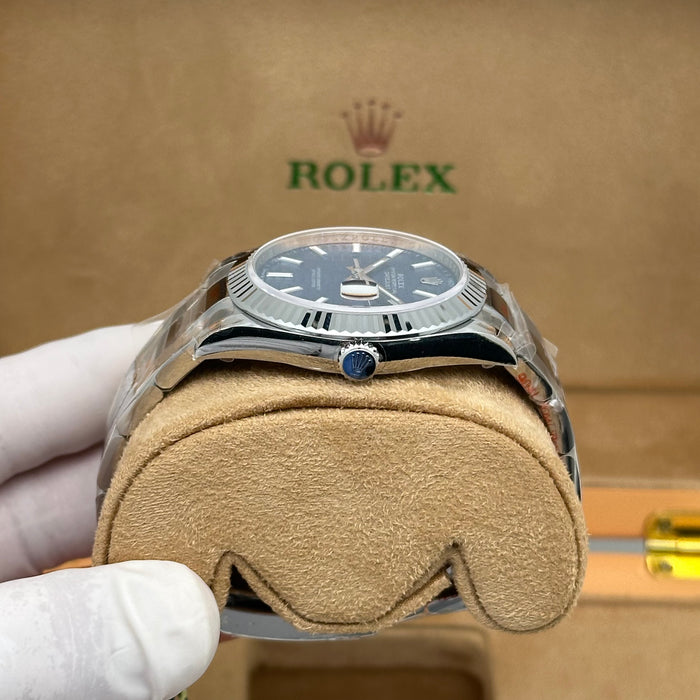 Rolex Datejust 41 Blue Motif Dial Fluted Bezel Oyster – Swiss Super Clone 1:1