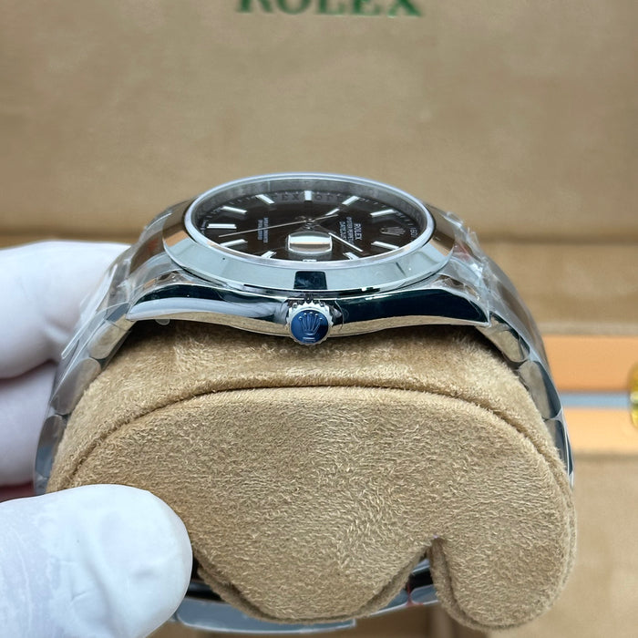 Rolex Datejust 41MM Black Dial Smooth Bezel Oyster – Swiss Super Clone 1:1