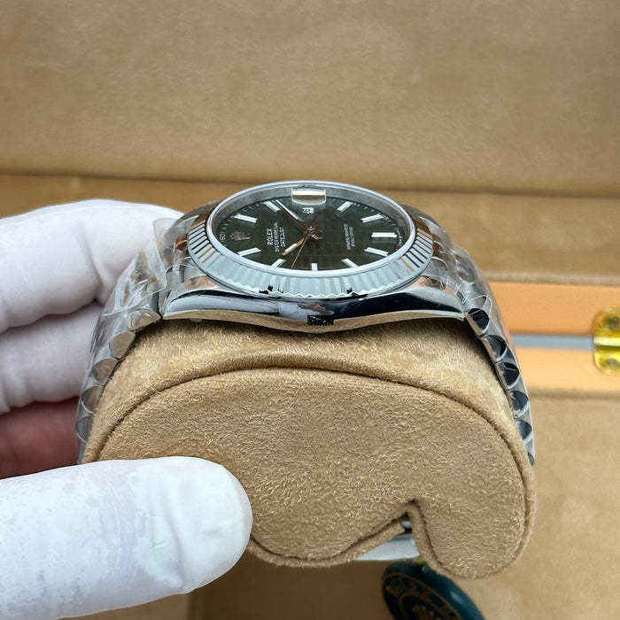Rolex Datejust 41 Green Motif Dial Fluted – Jubilee – Swiss Super Clone 1:1