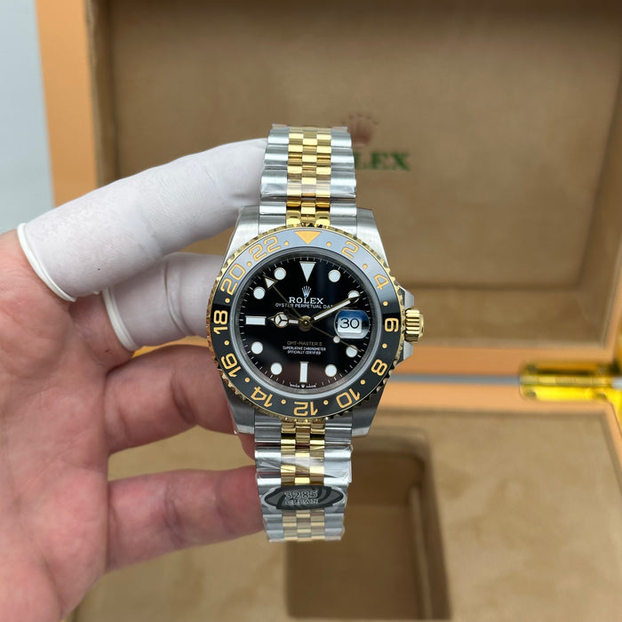 Rolex GMT-Master II Two-Tone Jubilee – Black & Gold – Clean Factory 3285
