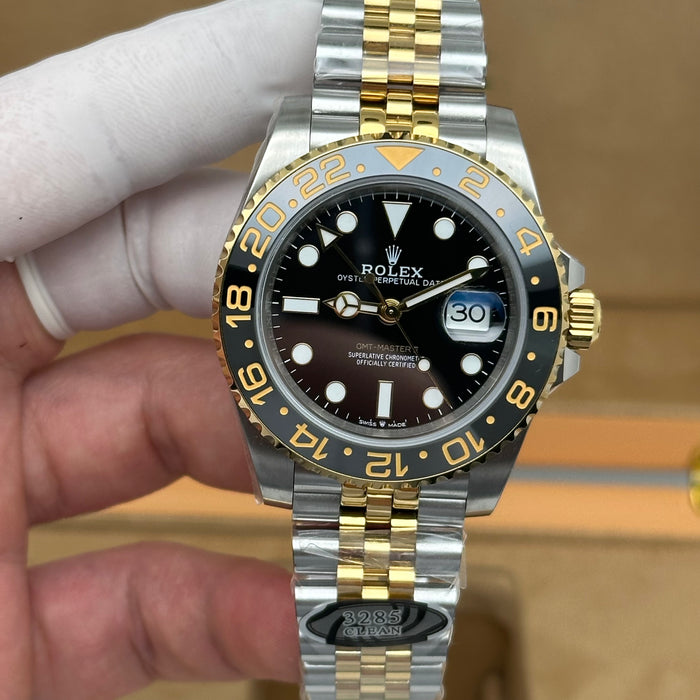 Rolex GMT-Master II Two-Tone Jubilee – Black & Gold – Clean Factory 3285