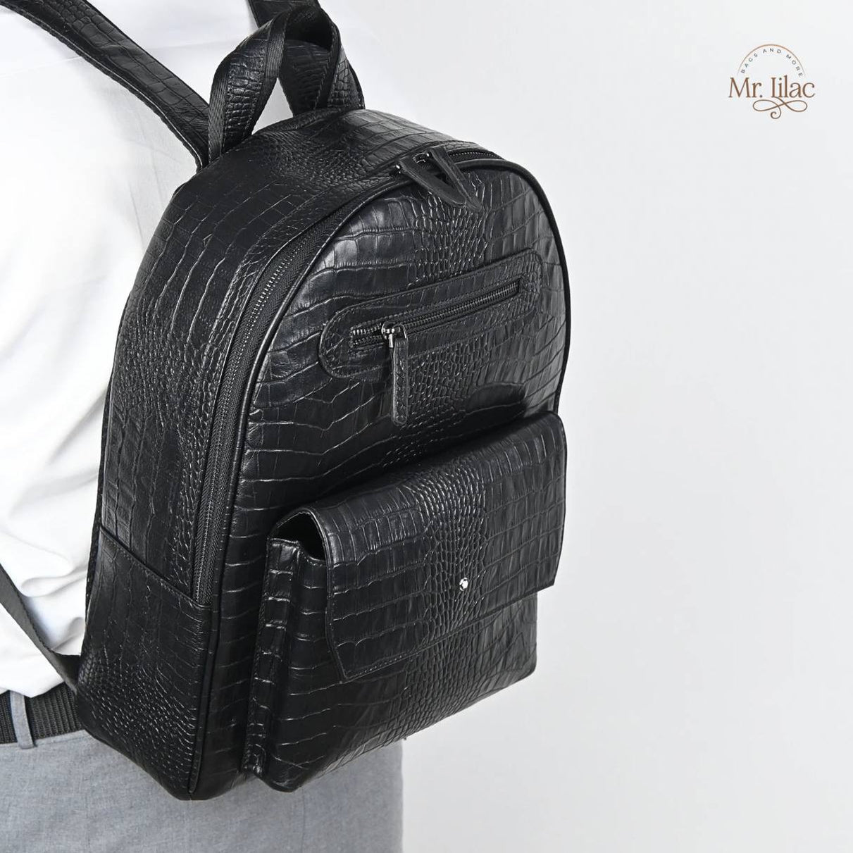 Montblanc Genuine Leather Backpack — Mr Lilac Leather