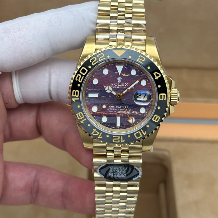 Rolex GMT-Master II, 40MM Yellow Full Gold - Tiger Iron Dial - 3285 Clean