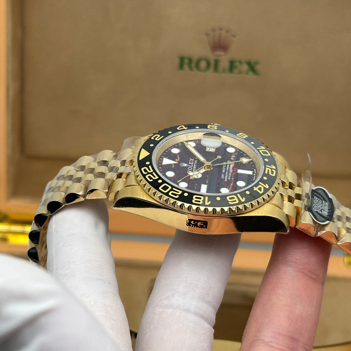 Rolex GMT-Master II, 40MM Yellow Full Gold - Tiger Iron Dial - 3285 Clean