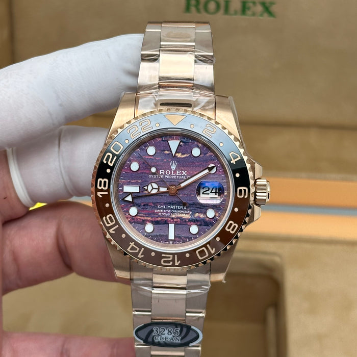 Rolex GMT-Master II Oyster 40MM Everose Gold, Tiger Iron - 3285 Clean