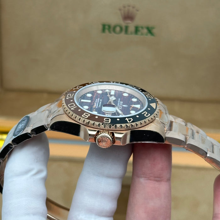 Rolex GMT-Master II Oyster 40MM Everose Gold, Tiger Iron - 3285 Clean