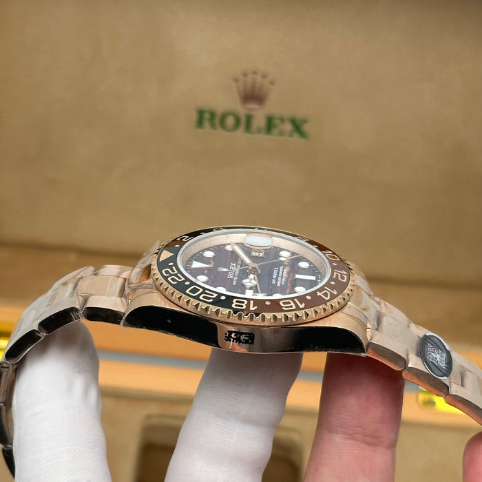 Rolex GMT-Master II Oyster 40MM Everose Gold, Tiger Iron - 3285 Clean