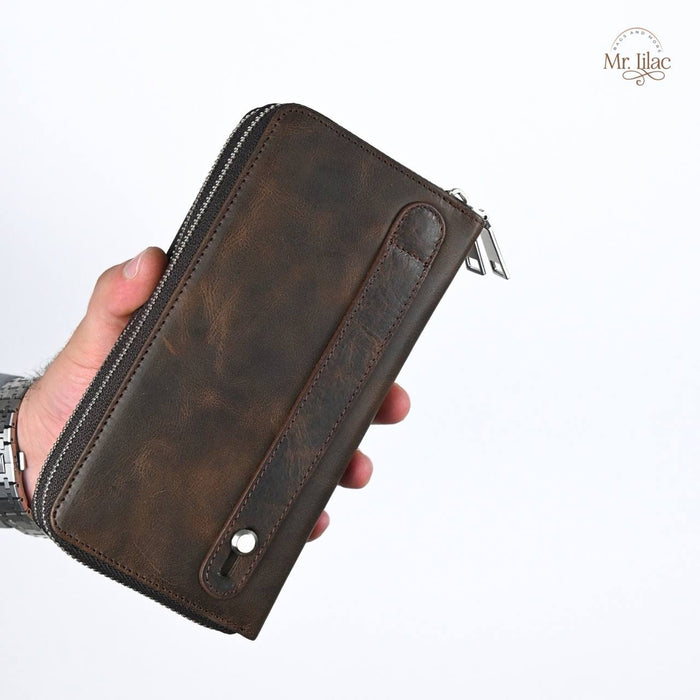 Real Leather Long Wallet