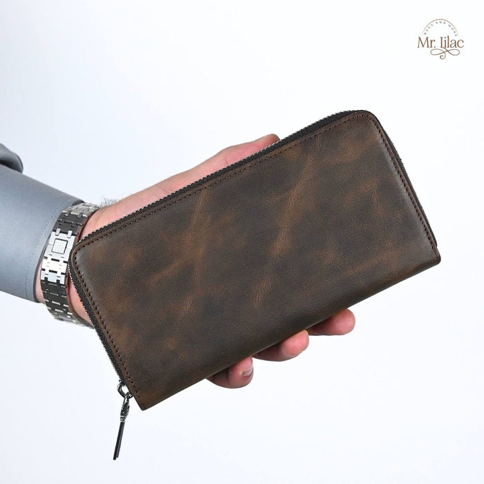 Real Leather Long Wallet