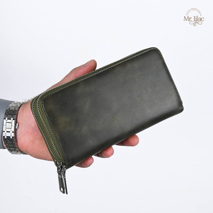 Real Leather Long Wallet