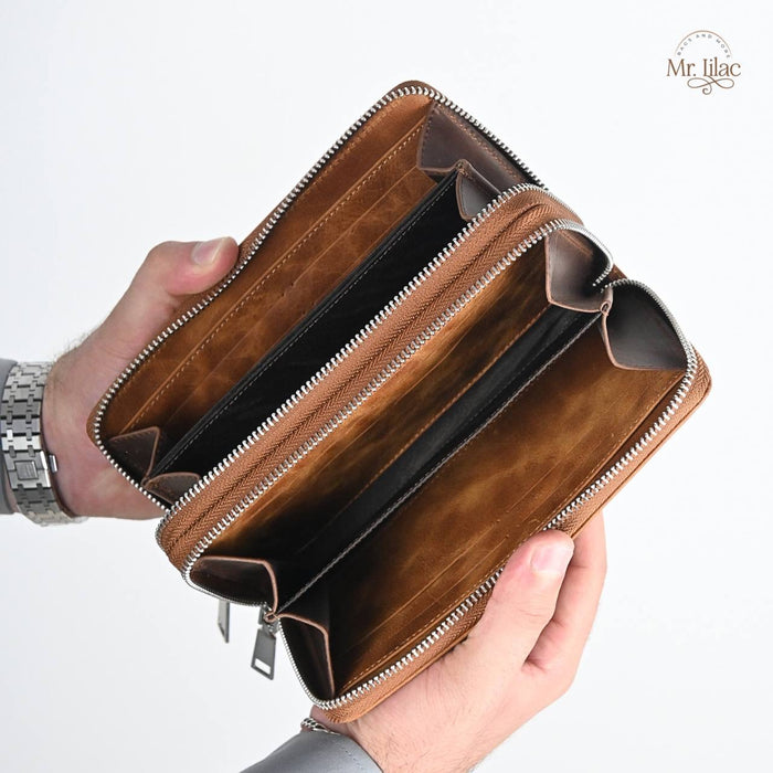 Real Leather Long Wallet