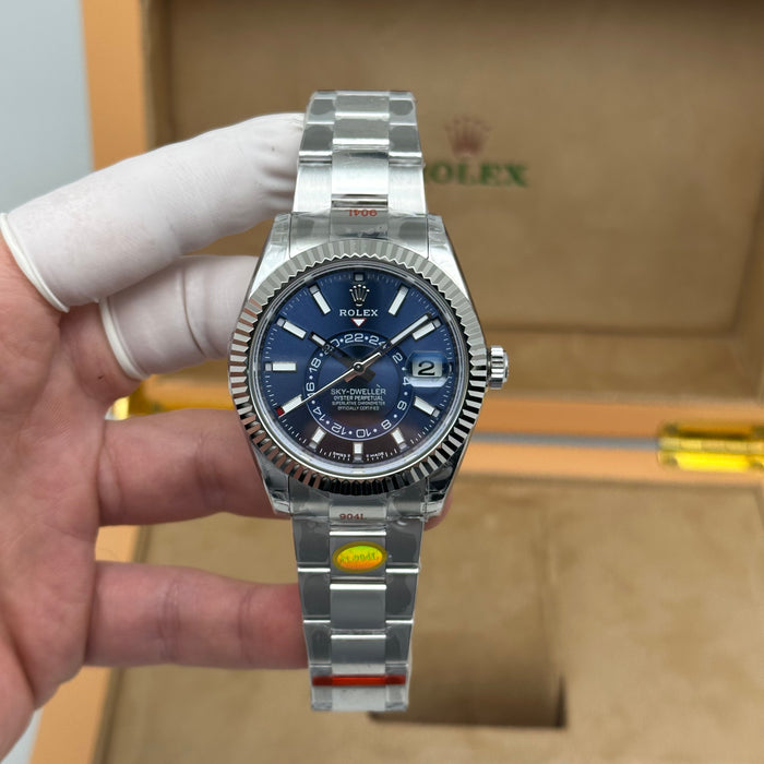 Rolex Sky-Dweller Oyster Perpetual – Blue Dial – Fluted Bezel – Swiss Super Clone