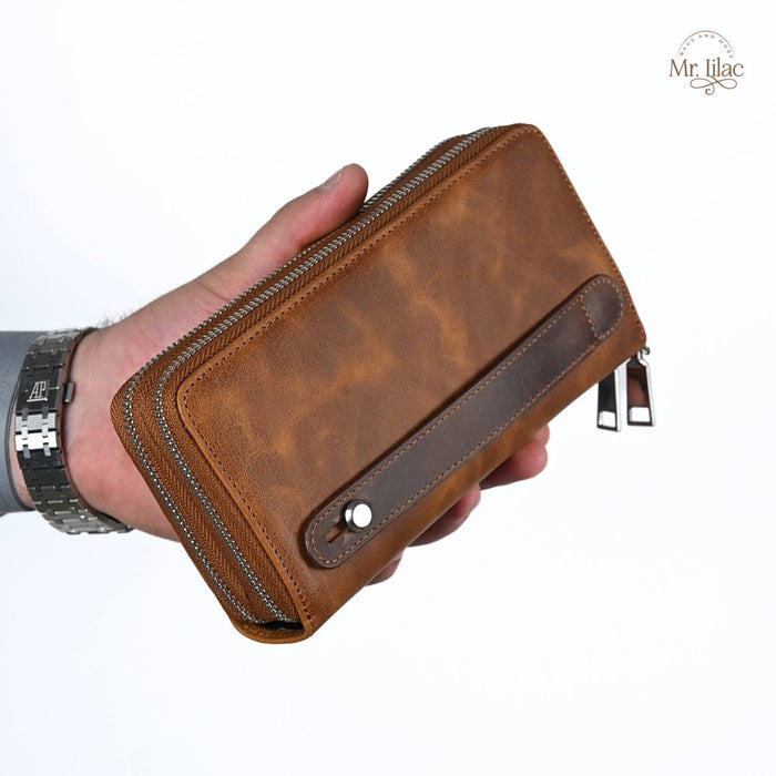 Real Leather Long Wallet