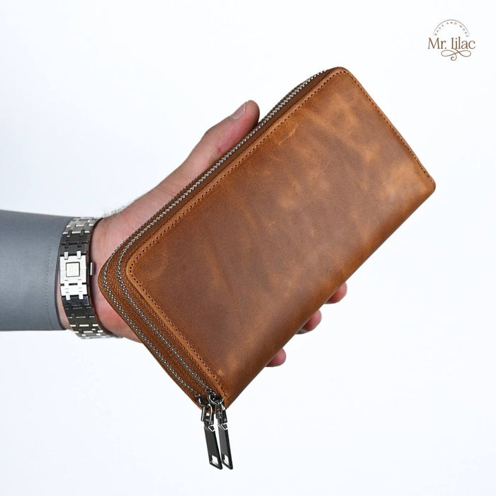 Real Leather Long Wallet