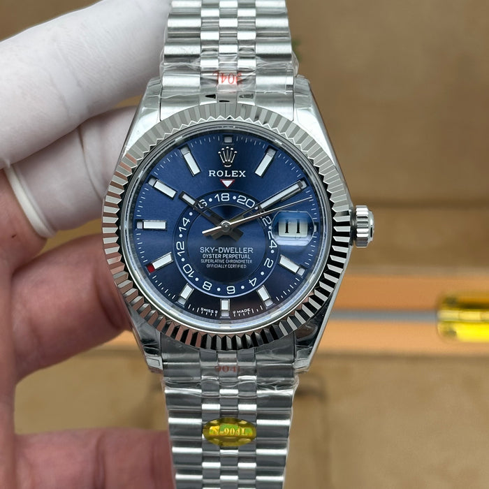 Rolex Sky-Dweller Oyster Perpetual Jubilee – Blue Dial – Fluted Bezel – Swiss Super Clone