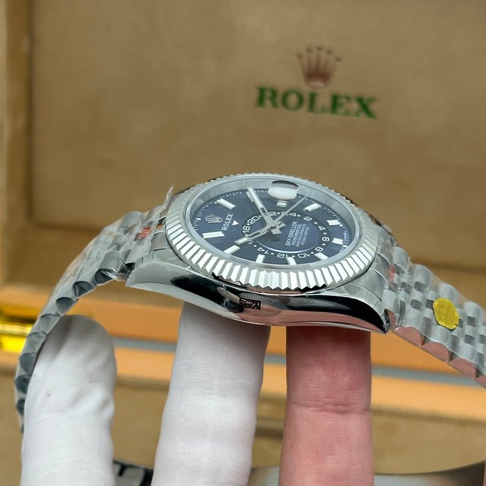 Rolex Sky-Dweller Oyster Perpetual Jubilee – Blue Dial – Fluted Bezel – Swiss Super Clone