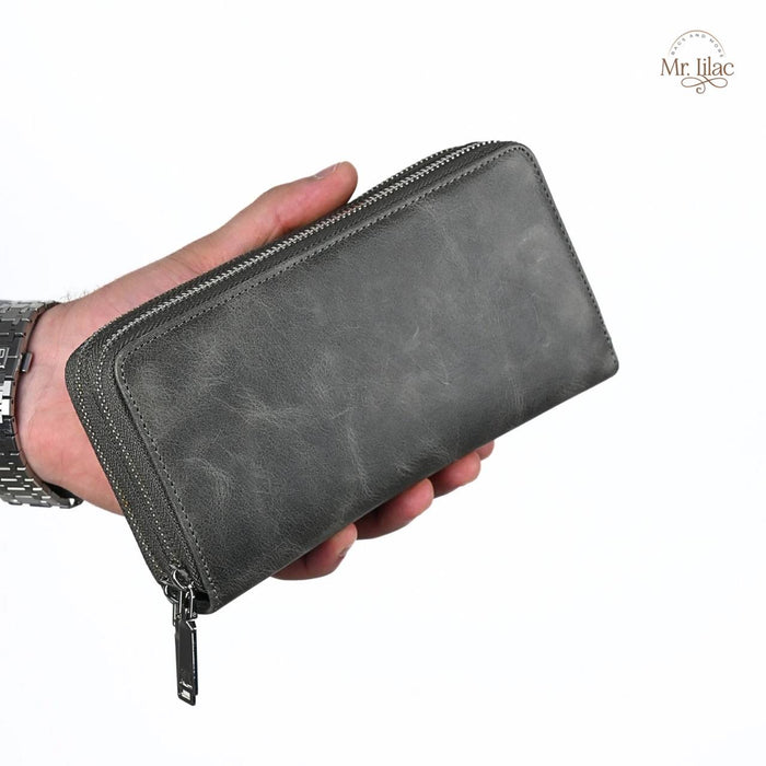 Real Leather Long Wallet