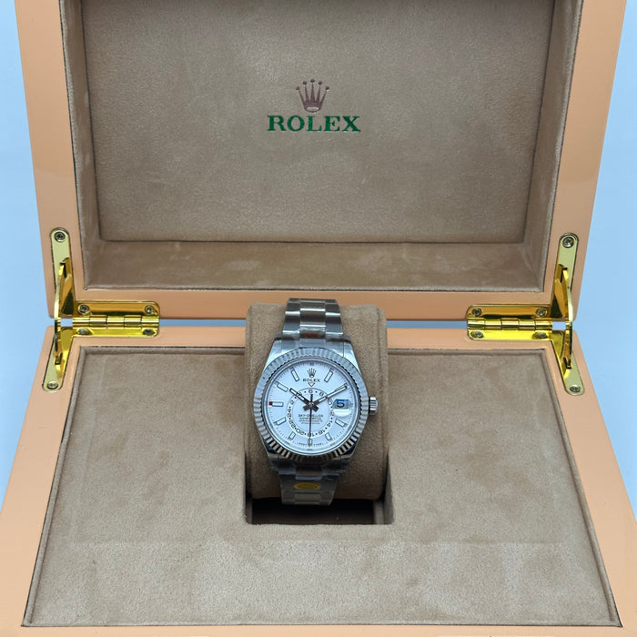 Rolex Sky-Dweller Oyster Perpetual 42MM – White Dial – Fluted Bezel – Oyster - Swiss Super Clone