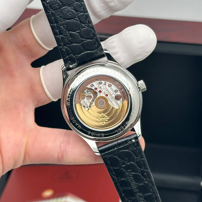 Patek Philippe Annual Calendar Moonphase – Ice Blue Dial  – Black Leather Strap