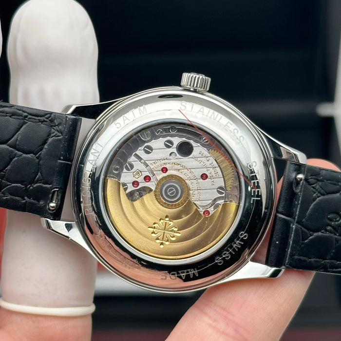 Patek Philippe Annual Calendar Moonphase – Ice Blue Dial  – Black Leather Strap