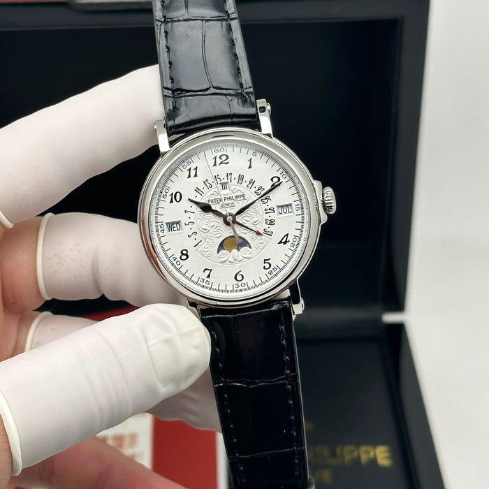 Patek Philippe Grand – Perpetual Calendar Moonphase – Officer Case – White Dial